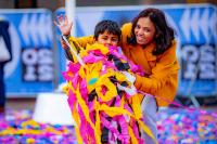 A woman and a boy attending a Coventry City of Culture event