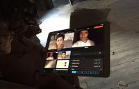 Photo of live editing on tablet