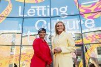 LEEDS 2023 Creative Director and CEO Kully Thiarai (left) with Chair Gabby Logan