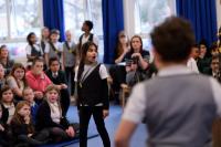 School children taking part in RSC Romeo and Juliet workshop