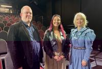 James Seabright, Sofi Berenger and Justine Simons in the auditorium of the new King's Head theatre