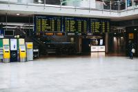 Departure board in Germany