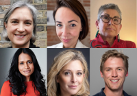 Headshots of (L-R, top-bottom) Vicky Browning, Anna Collins, Michele Taylor, Sara Rajeswaran, Tracy-Ann Oberman, Liam Evans-Ford