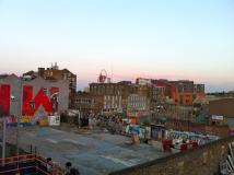 Hackney Wick urban skyline during Wicked Festival