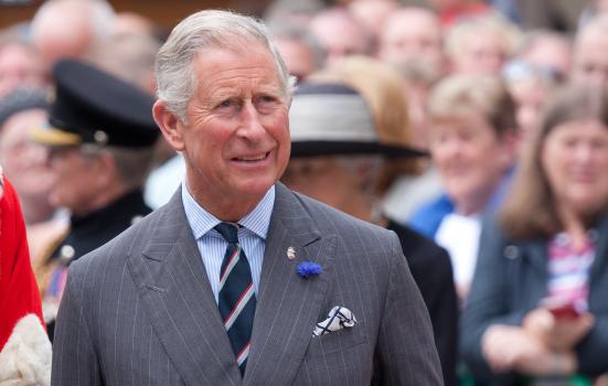 Charles III with crowd of people in the background