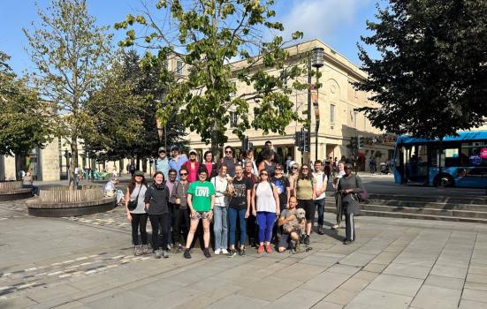 Group of people who walked from Bath to Bristol