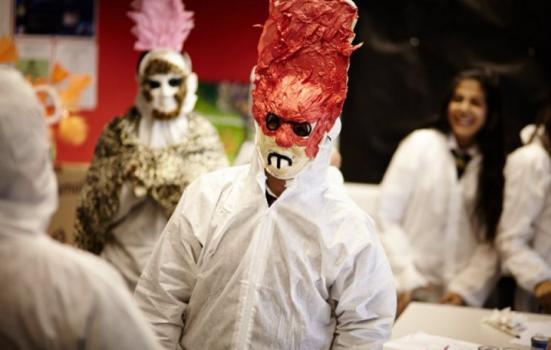 Image of children in masks