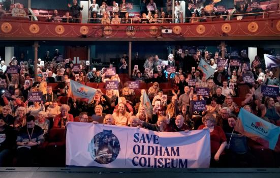 People attending a public meeting at Oldham Coliseum in a bid to save the venue