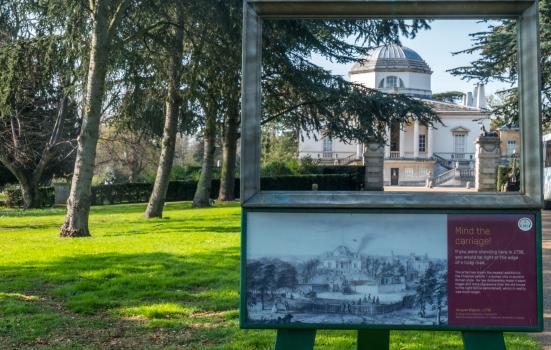 Front of Chiswick House in West London, UK.