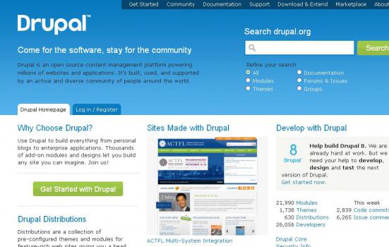 Image of Drupal front page