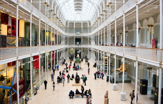 interior of the main hall of National Museum of Scotland