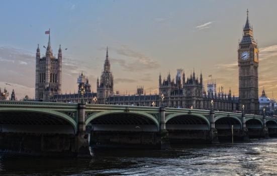 A photo of the Houses of Parliament in London