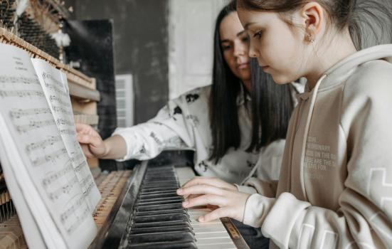 A child playing a piano