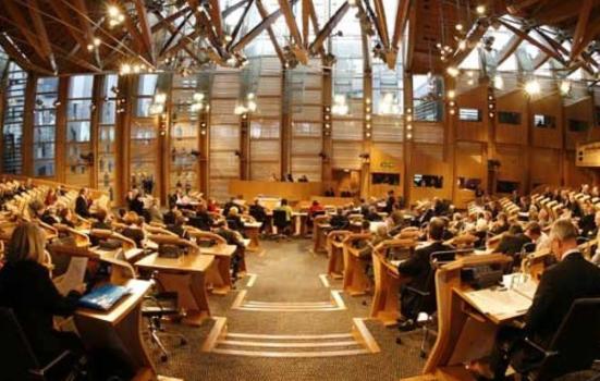 The debating chamber of the Scottish Parliament