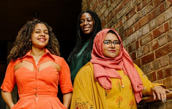 Sour Lemons' leadership team Sade Banks, left, Titiola Dawudu, centre, and Shoomi Chowdhury, on the right