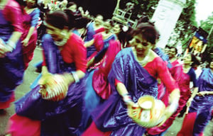 Women dancing in the streets