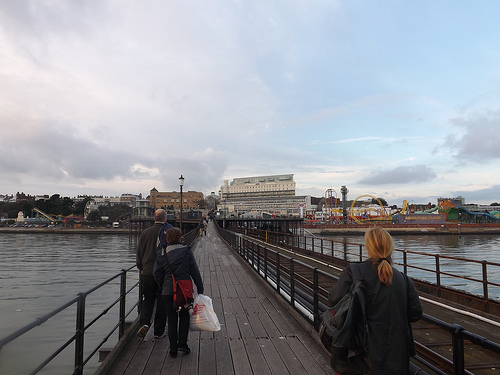 Southend pier stretching to the main land