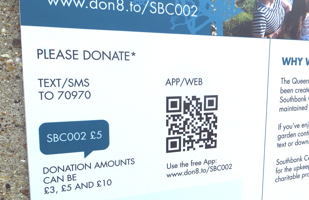 Photo of a sign advertising digital donations