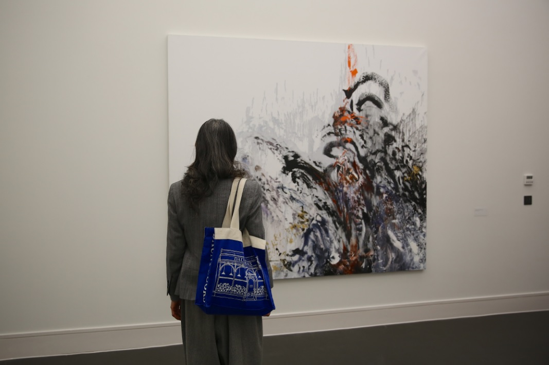 Image of woman viewing artwork