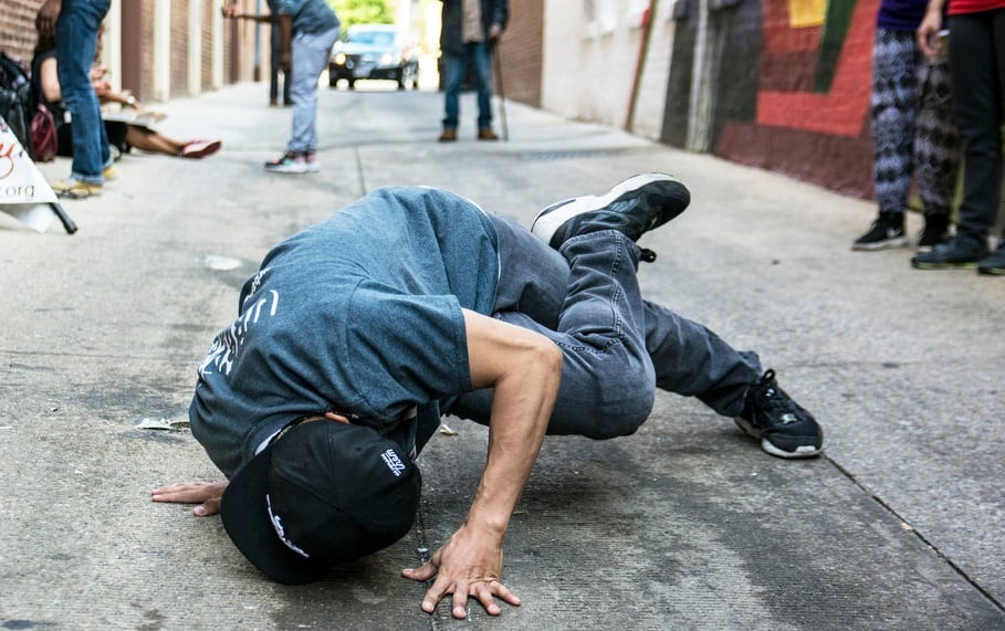 Photo of boy breakdancing