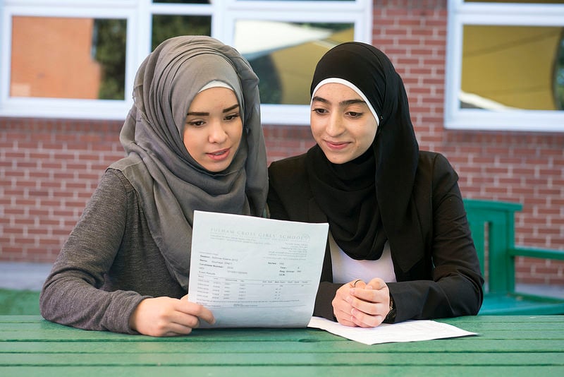 Photo of students with results