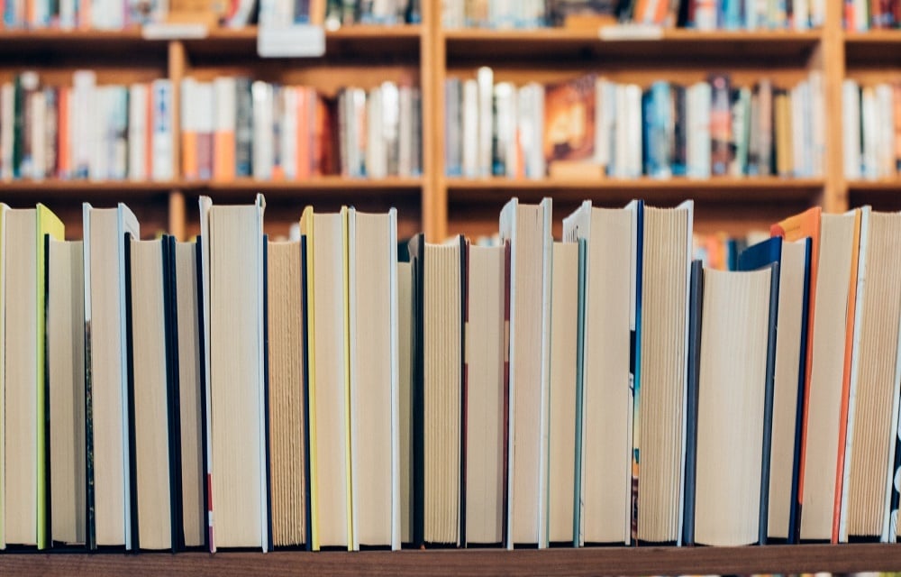 Books on a shelf