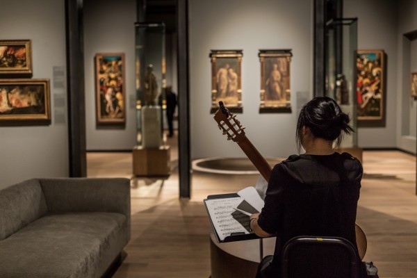 Photo of woman in museum