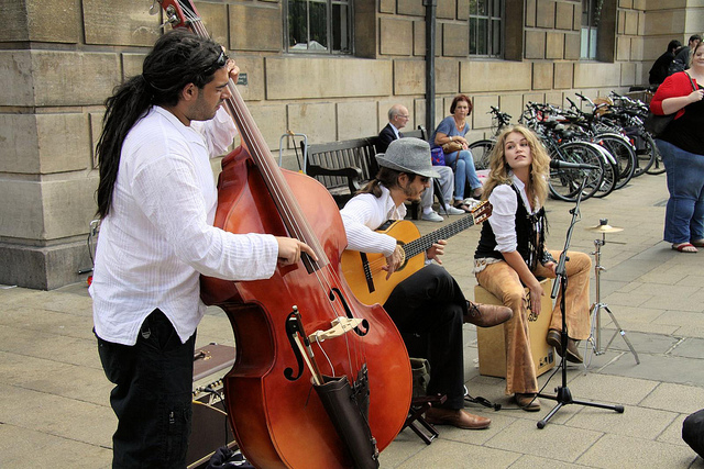 Musicians performing in the street