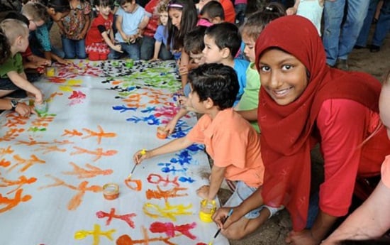 Photo of children painting