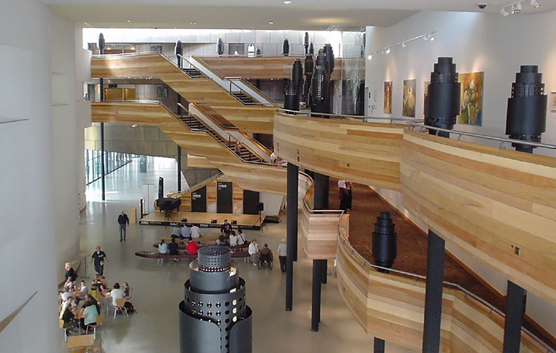 the foyer of Wales Millennium Centre