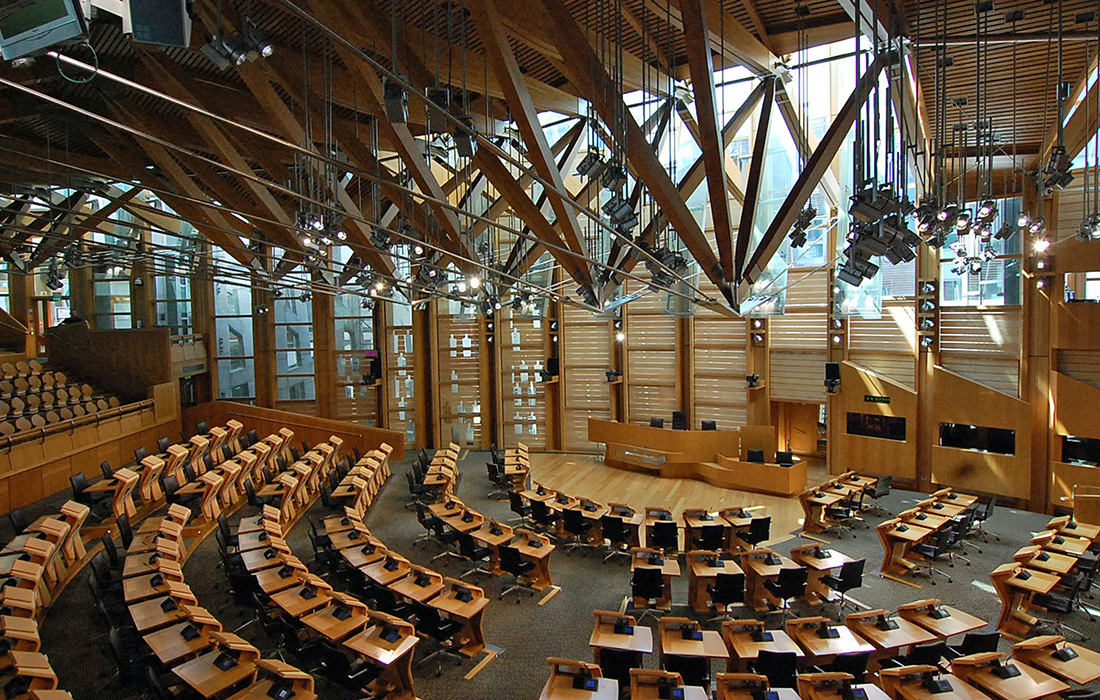 Internal view of the Scottish Parliament