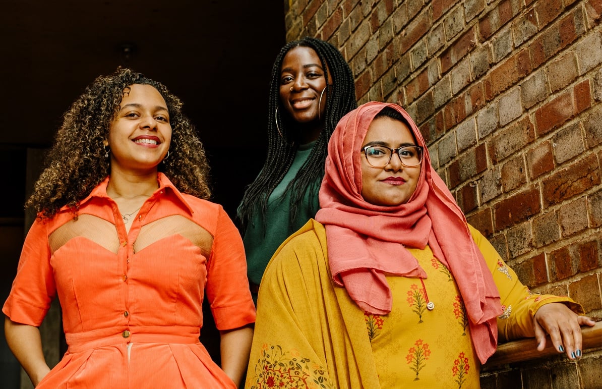 Sour Lemons' leadership team Sade Banks, left, Titiola Dawudu, centre, and Shoomi Chowdhury, on the right