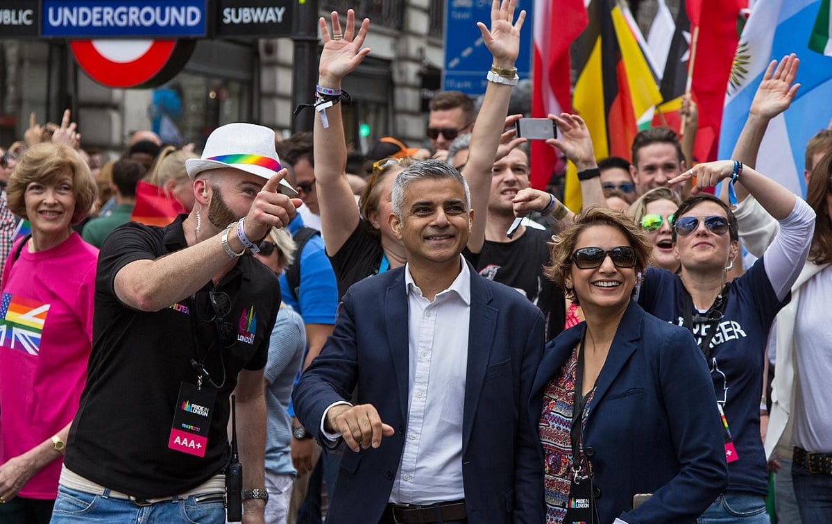 Sadiq Khan at London's Pride Festival, 2016