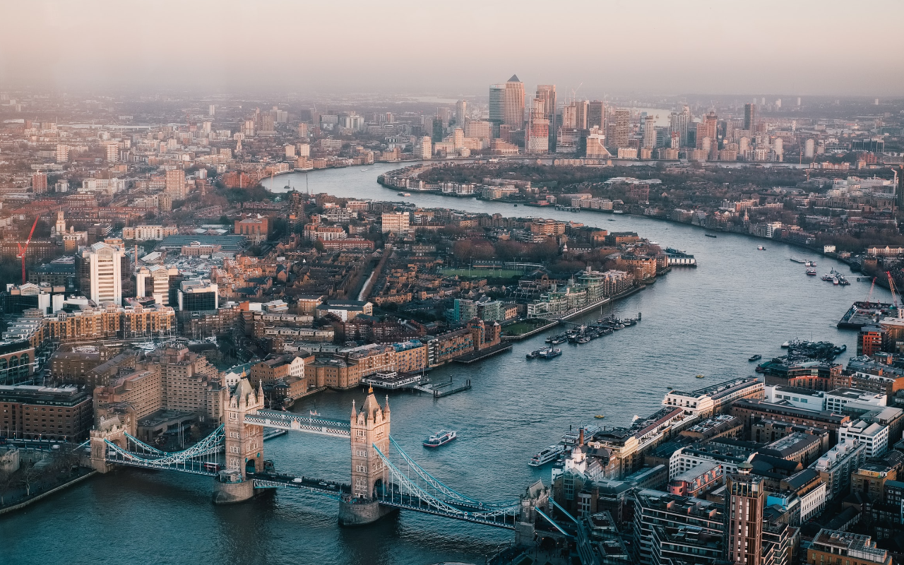 aerial view of London