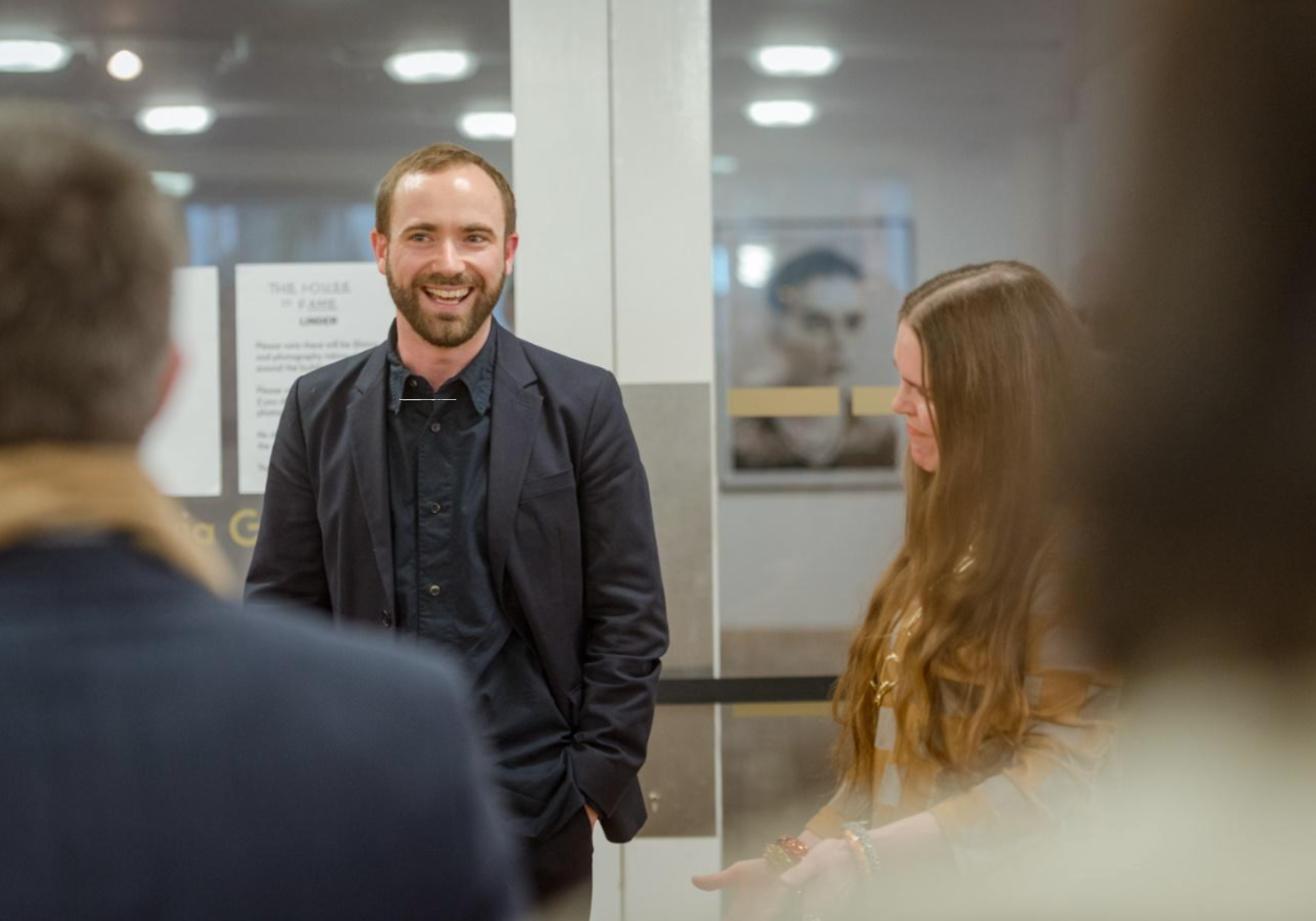 Image of Sam Thorne at the exhibition launch of The House of Fame