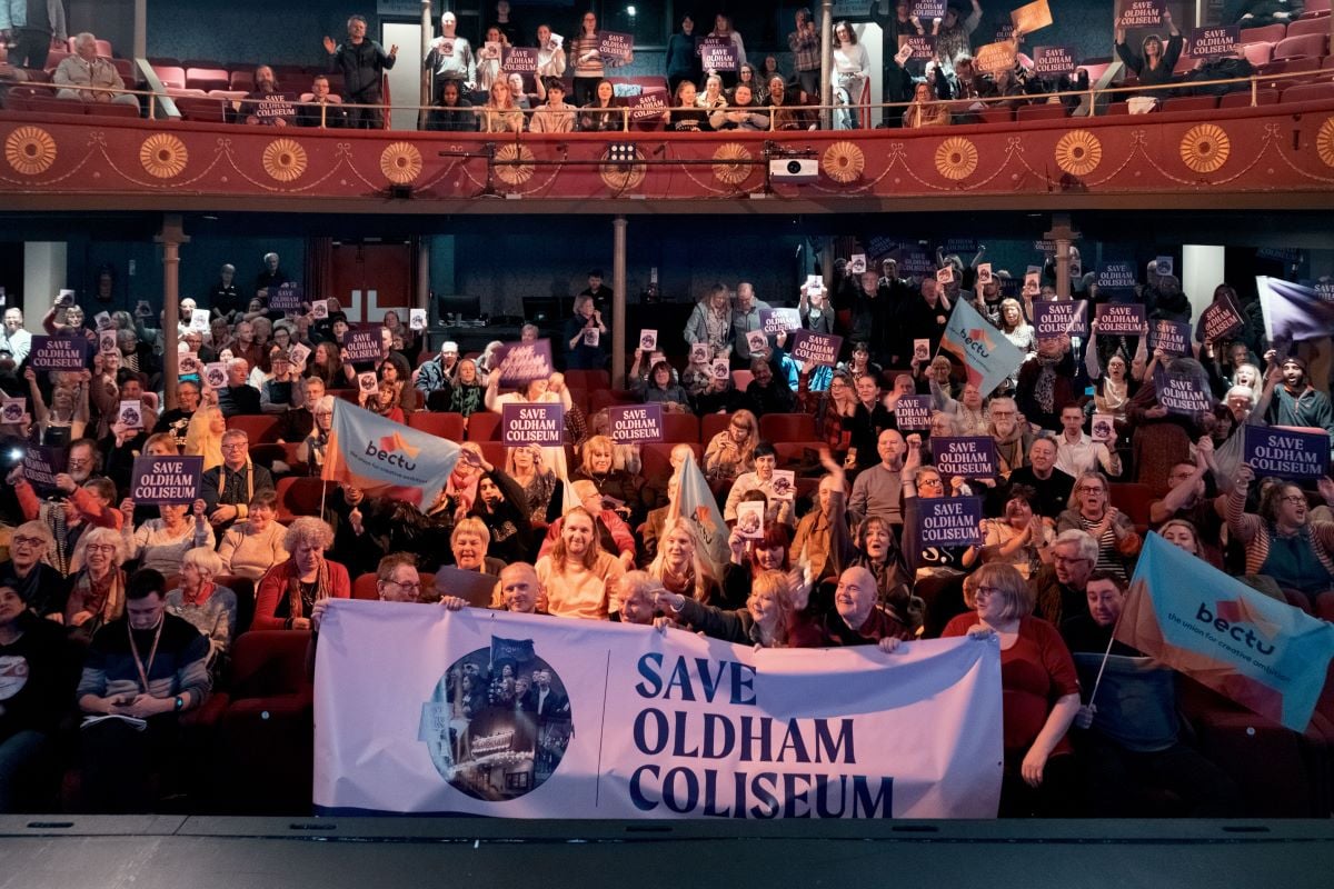 People attending a public meeting at Oldham Coliseum in a bid to save the venue