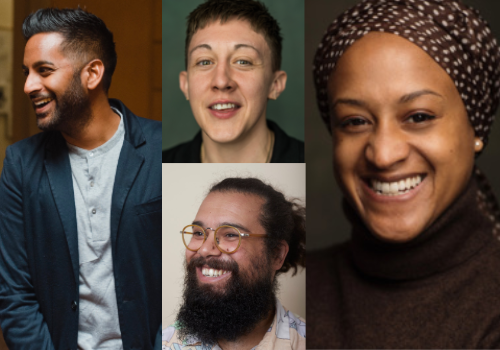 Four headshots edited together: (Clockwise from centre) Charlie Josephine, Ayesha Casely-Hayford, Marcus Bernard, Ajeet Jugnauth.