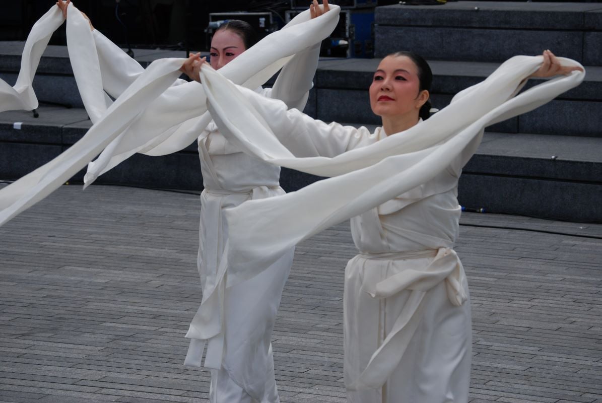 Two women dancing