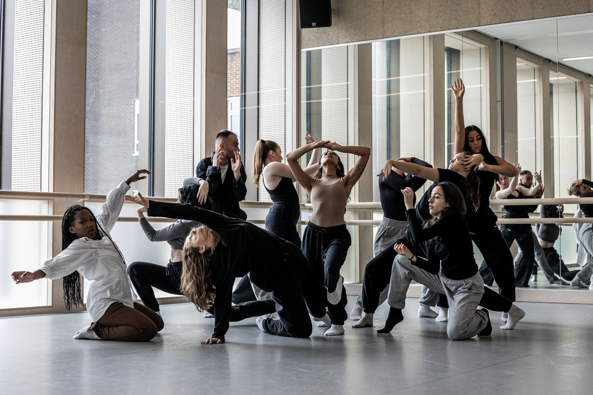 Young people taking part in a dance class