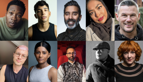 (Left-right, top-bottom) Fisayo Akinade, Adam Ali, Nihal Arthanayake, Nasima Begum, Carl Austin-Behan, Nathaniel Hall, Haiesha Mistry, Hetain Patel, Louise Wallwein, Sophie Willan.