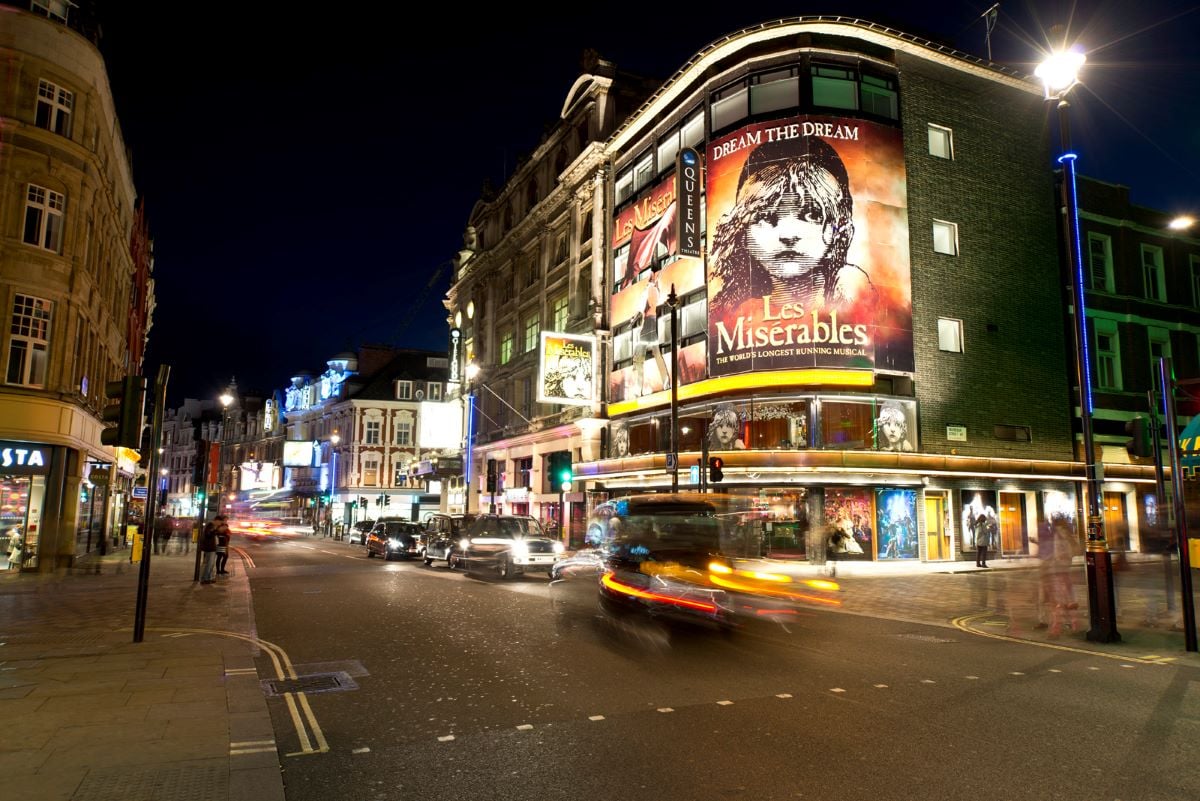 London's West End at night