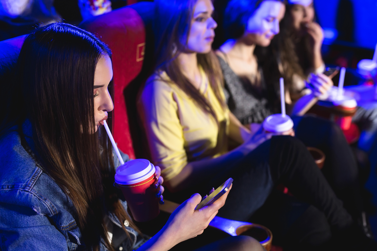 Young people attending a performance