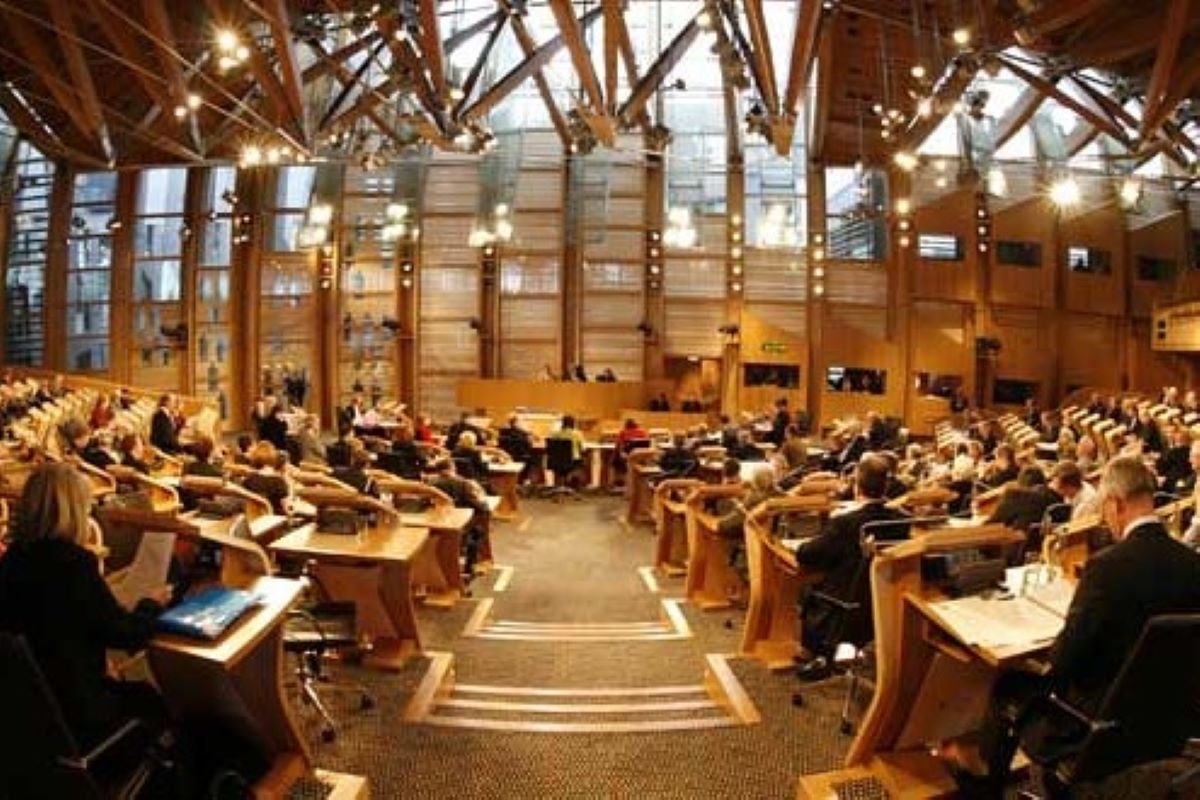 The debating chamber of the Scottish Parliament