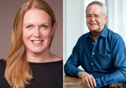 Two headshots edited together. Left - Right: Rachel Smith (Digital Trustee), Sir Guy Weston (Chair)