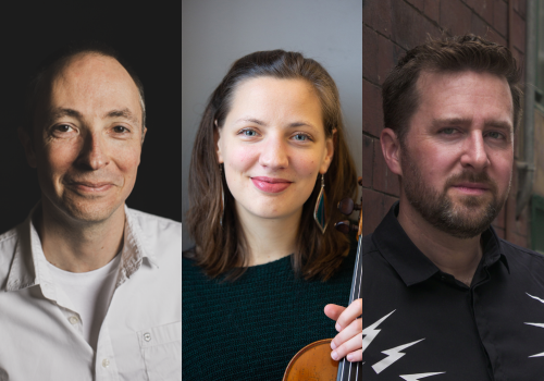 Headshots of Aaron Holloway-Nahum, Marie Schreer and Adam Swayne