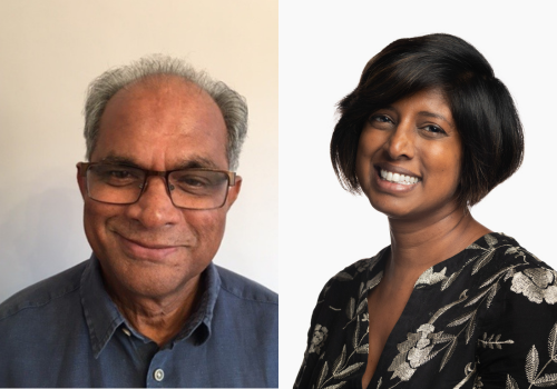 Head shots of Tom Palakudiyil (left) and Silaja Birks (right)