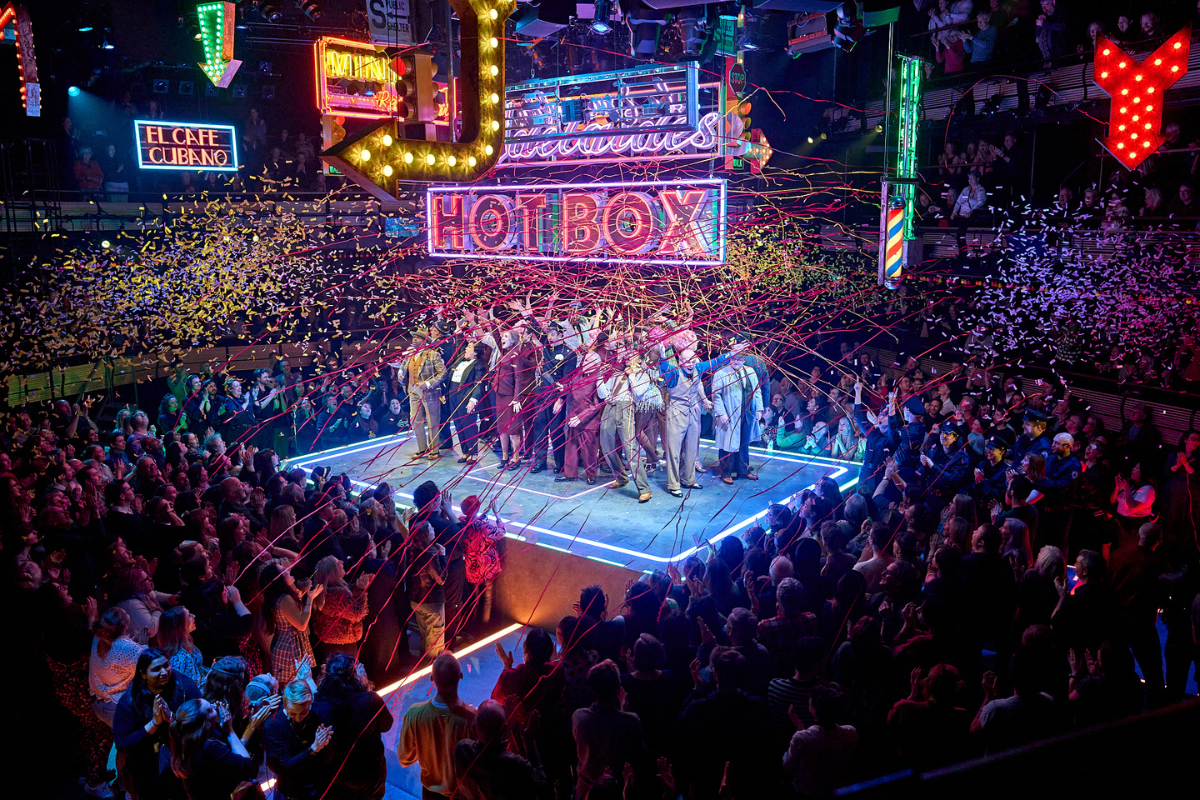 The cast of Guys & Dolls at The Bridge Theatre