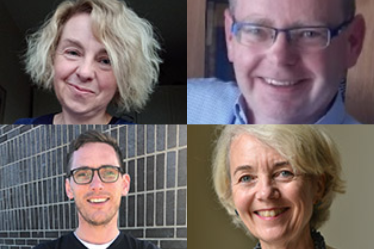 Clockwise from top left headshots of Margaret Harrison, Philip O’Rawe, Jayne Barr, Will Prideaux,