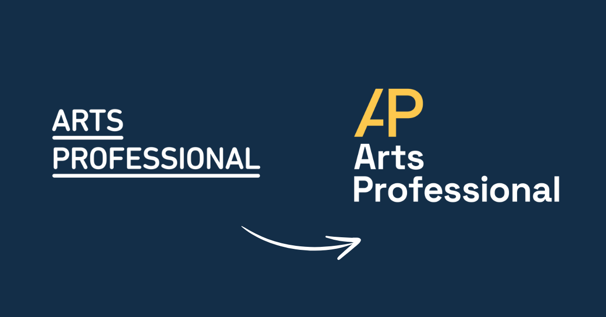 Graphic showing old AP logo to new AP logo