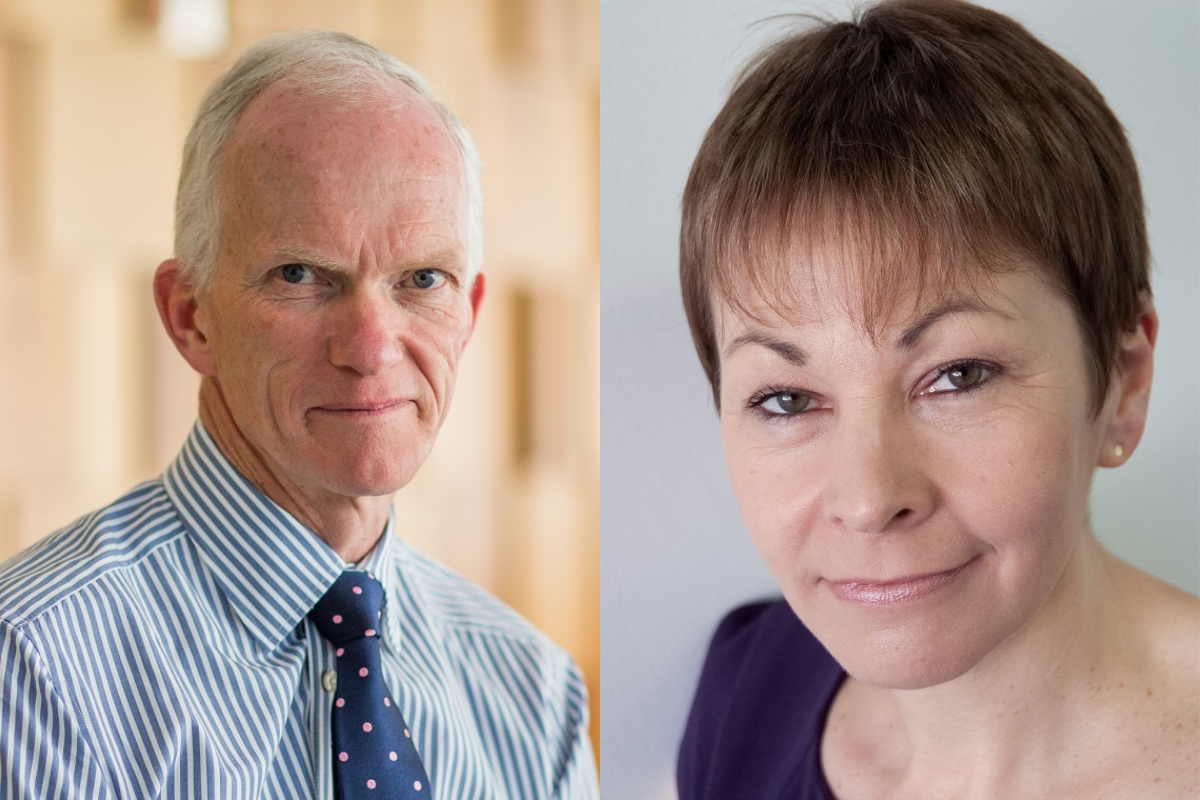 Stephen Welton (left) and Caroline Lucas (right)